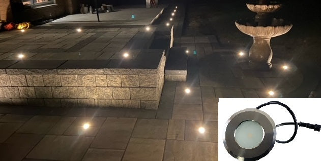 Inground Light 1 Watt LED Outdoor for Steps, Decks, Pavers and Garden  #EZIL9-BRUSHED NICKEL - LEDeze