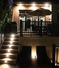 STAINLESS STEEL Square Trim - LED Outdoor Recessed Lights KIT-8 Mini Deck Lights with Transformer, Timer, Daisy Chain, 10ft Cable, Forstner Drill Bit - #EZKITST8-SS - LEDeze