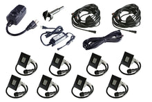 STAINLESS STEEL Square Trim - LED Outdoor Recessed Lights KIT-8 Mini Deck Lights with Transformer, Timer, Daisy Chain, 10ft Cable, Forstner Drill Bit - #EZKITST8-SS - LEDeze