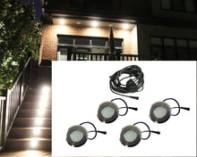 Inground LED Outdoor Recessed Lights KIT -  4 Recessed Lights 1 Watt with Daisy Chain #EZIL9KIT-BRUSHED NICKEL - LEDeze