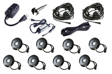 BIG Round Metal Trim - LED Outdoor Recessed Lights KIT - 8 Mini Deck Lights 0.5W (Spring Fit) with Transformer, Timer, Daisy Chain, and 10ft Extension Cable - #EZKITBRT8 - LEDeze
