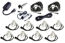 Small Round Metal Trim - LED Outdoor Recessed Lights Kit-8 Mini Deck Lights (Spring Fit) with Transformer, Timer, Daisy Chain, 10ft Cable, Forstner Drill Bit - #EZKITRT8 - LEDeze