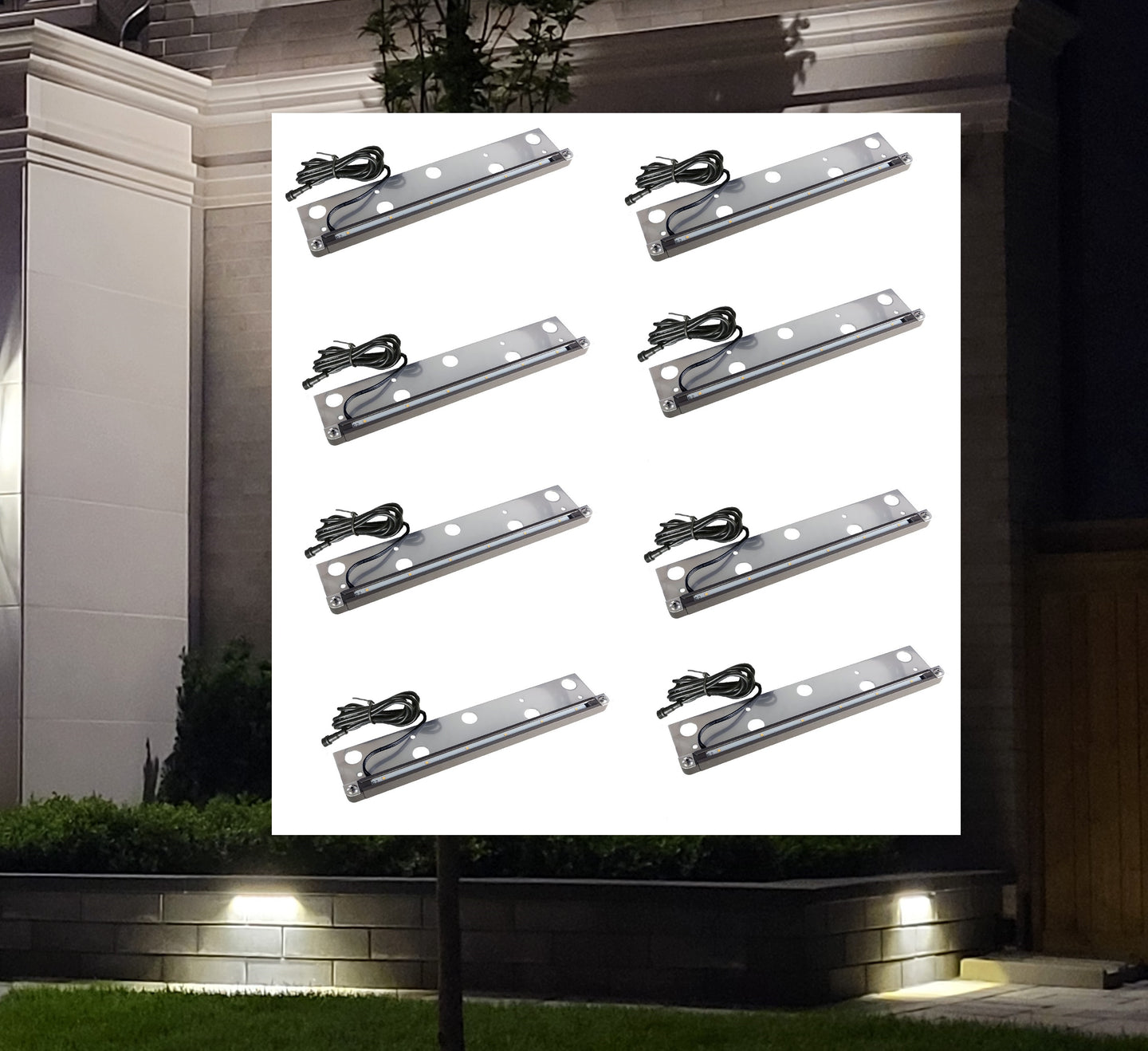 Pack of 8 LED Hardscape Retaining Wall Coping Lights LED 13.2