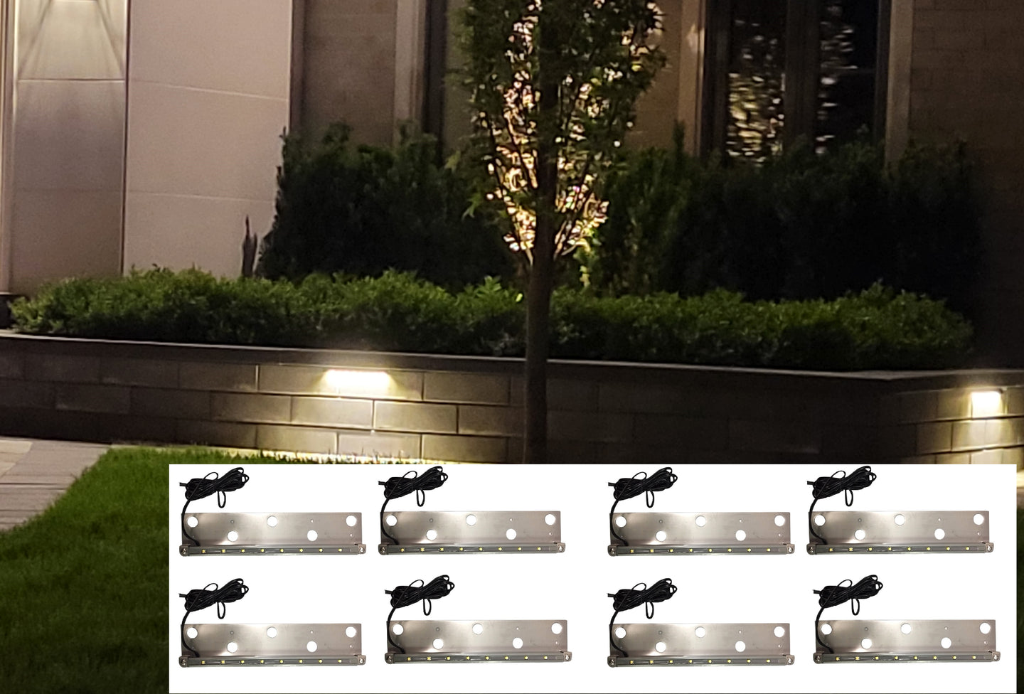 Pack of 8 LED Hardscape Retaining Wall Coping Lights LED 13.2