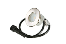 Small Round Metal Trim - LED Outdoor Recessed Lights Kit-8 Mini Deck Lights (Spring Fit) with Transformer, Timer, Daisy Chain, 10ft Cable, Forstner Drill Bit - #EZKITRT8 - LEDeze