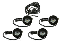 Small Round Metal SCOOP Trim - LED Outdoor Recessed Lights KIT- 4 Mini Deck/Patio Lights (Spring Fit) with Wire Splitter - #EZKITSC4 - LEDeze