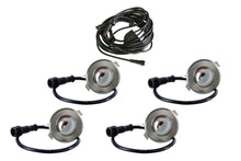 Small Round Metal SCOOP Trim - LED Outdoor Recessed Lights KIT- 4 Mini Deck/Patio Lights (Spring Fit) with Wire Splitter - #EZKITSC4 - LEDeze