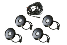 BIG Round Metal Trim - LED Outdoor Recessed Lights KIT - 4 Mini Deck/Patio Lights 0.5W (Spring Fit) with Daisy Chain - #EZKITBRT4 - LEDeze