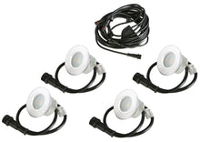 Small Round Metal Trim - LED Outdoor Recessed Lights KIT- 4 Mini Deck/Patio Lights (Spring Fit) with Daisy Chain - #EZKITRT4