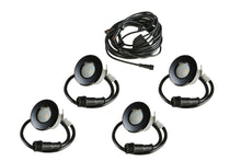 Small Round Metal Trim - LED Outdoor Recessed Lights KIT- 4 Mini Deck/Patio Lights (Spring Fit) with Daisy Chain - #EZKITRT4 - LEDeze