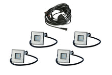 PLASTIC Square Trim - LED Outdoor Recessed Lights KIT- 4 Mini Deck/Patio Lights (Spring Fit) with Daisy Chain - #EZKITST4 - LEDeze