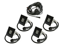 PLASTIC Square Trim - LED Outdoor Recessed Lights KIT- 4 Mini Deck/Patio Lights (Spring Fit) with Daisy Chain - #EZKITST4 - LEDeze