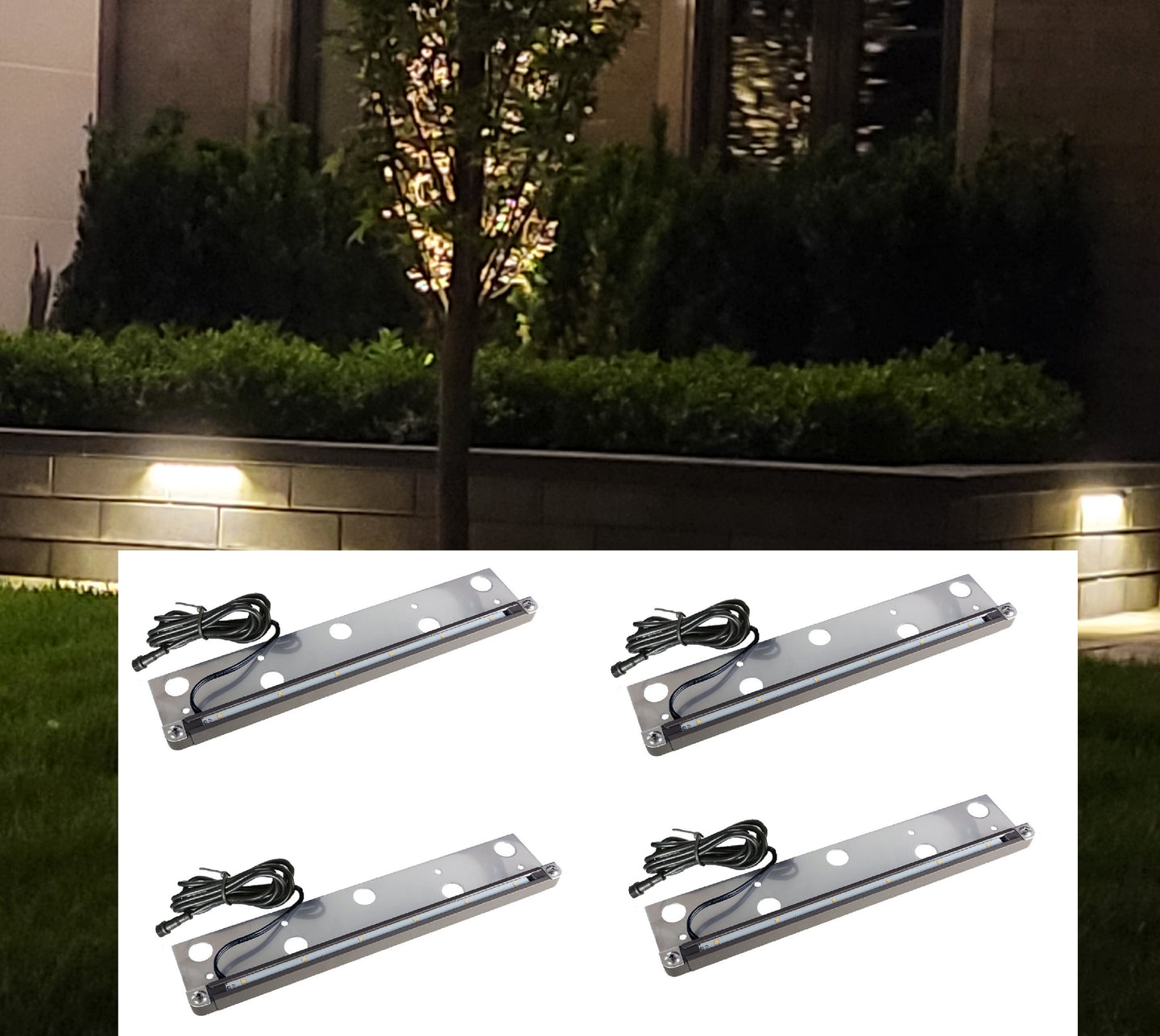 Pack of 4 LED Hardscape Retaining Wall Coping Lights LED 13.2