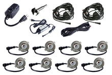 Small Round Metal SCOOP Trim - LED Outdoor Recessed Lights Kit-8 Mini Deck Lights with Transformer, Timer, Daisy Chain, 10ft Cable, Forstner Drill Bit - #EZKITSC8 - LEDeze