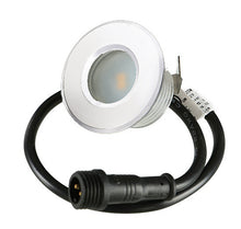 Small Round Metal Trim - LED Outdoor Recessed Mini Deck/Patio Light (Spring Fit) - #EZDLR12