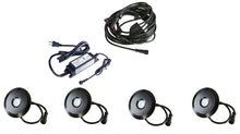 BIG Round Metal Trim - LED Outdoor Recessed Lights KIT - 4 Mini Deck Lights 0.5W (Spring Fit) with Transformer, Daisy Chain - #EZKITBRT-TW