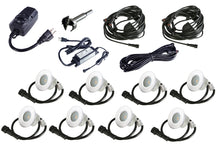 Small Round Metal Trim - LED Outdoor Recessed Lights Kit-8 Mini Deck Lights (Spring Fit) with Transformer, Timer,Wires and Cables, Forstner Drill - #EZKITRT8