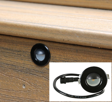 Small Round Metal SCOOP Trim - LED Outdoor Recessed Mini Deck/Patio Light (Spring Fit) - #EZSC12