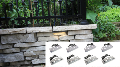 Pack of 8 LED Hardscape Retaining Wall Coping Lights 6.9