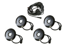 BIG Round Metal Trim - LED Outdoor Recessed Lights KIT - 4 Mini Deck/Patio Lights 0.5W (Spring Fit) with Daisy Chain - #EZKITBRT4